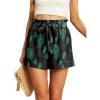 imageIWOLLENCE Womens Shorts with Pockets Summer Casual Shorts for Women Waist Casual Lightweight Adjustable Tie Knot Loose15black Green Leaf
