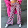 imageIWOLLENCE Womens Casual Loose Checkered Wide Leg Pants High Waist Straight Lounge Y2K Gingham Trousers SummerCdpink Green