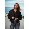 imageIWOLLENCE Womens Cropped Shacket Jacket Fashion Button Down Corduroy Shacket Jackets Casual Crop Shirts Fall Coat TopsH01 Black