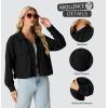 imageIWOLLENCE Womens Cropped Shacket Jacket Fashion Button Down Corduroy Shacket Jackets Casual Crop Shirts Fall Coat TopsH01 Black