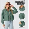 imageIWOLLENCE Womens Cropped Shacket Jacket Fashion Button Down Corduroy Shacket Jackets Casual Crop Shirts Fall Coat TopsH04 Green