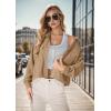 imageIWOLLENCE Womens Cropped Shacket Jacket Fashion Button Down Corduroy Shacket Jackets Casual Crop Shirts Fall Coat TopsH05 Khaki