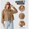 imageIWOLLENCE Womens Cropped Shacket Jacket Fashion Button Down Corduroy Shacket Jackets Casual Crop Shirts Fall Coat TopsH05 Khaki