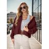 imageIWOLLENCE Womens Cropped Shacket Jacket Fashion Button Down Corduroy Shacket Jackets Casual Crop Shirts Fall Coat TopsH06 Wine Red