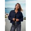 imageIWOLLENCE Womens Cropped Shacket Jacket Fashion Button Down Corduroy Shacket Jackets Casual Crop Shirts Fall Coat TopsI01 Dark Blue Plum