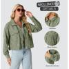 imageIWOLLENCE Womens Cropped Shacket Jacket Fashion Button Down Corduroy Shacket Jackets Casual Crop Shirts Fall Coat TopsI04 Army Green Cloud