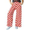 imageIWOLLENCE Womens Casual Loose Checkered Wide Leg Pants High Waist Straight Lounge Y2K Gingham Trousers SummerCdred White