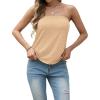 imageIWOLLENCE Womens Tube Tops Casual Summer Backless Strapless Top Sleeveless Bandeau Tanks ShirtC Khaki