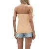 imageIWOLLENCE Womens Tube Tops Casual Summer Backless Strapless Top Sleeveless Bandeau Tanks ShirtC Khaki