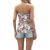 imageIWOLLENCE Womens Tube Tops Casual Summer Backless Strapless Top Sleeveless Bandeau Tanks ShirtFp Black Colorful Flower