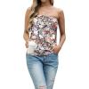 imageIWOLLENCE Womens Tube Tops Casual Summer Backless Strapless Top Sleeveless Bandeau Tanks ShirtFp Black Colorful Flower