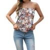 imageIWOLLENCE Womens Tube Tops Casual Summer Backless Strapless Top Sleeveless Bandeau Tanks ShirtFp Black Colorful Flower