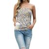 imageIWOLLENCE Womens Tube Tops Casual Summer Backless Strapless Top Sleeveless Bandeau Tanks ShirtFp Blue Yellow Floral
