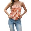 imageIWOLLENCE Womens Tube Tops Casual Summer Backless Strapless Top Sleeveless Bandeau Tanks ShirtFp Orange Pineapple