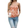 imageIWOLLENCE Womens Tube Tops Casual Summer Backless Strapless Top Sleeveless Bandeau Tanks ShirtFp Orange Pineapple
