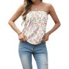 imageIWOLLENCE Womens Tube Tops Casual Summer Backless Strapless Top Sleeveless Bandeau Tanks ShirtFp White Pink Rose