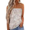 imageIWOLLENCE Womens Tube Tops Casual Summer Backless Strapless Top Sleeveless Bandeau Tanks ShirtFp Camo Bough