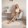 imageIWOLLENCE Women Flowy Loose Wide Leg Pant Summer Beach Casual Trousers high Waist Adjustable Knot Business Work Casual PantsApricot Floral