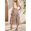 imageIWOLLENCE Women Flowy Loose Wide Leg Pant Summer Beach Casual Trousers high Waist Adjustable Knot Business Work Casual PantsApricot Floral