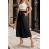 imageIWOLLENCE Women Flowy Loose Wide Leg Pant Summer Beach Casual Trousers high Waist Adjustable Knot Business Work Casual PantsBlack