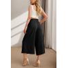 imageIWOLLENCE Women Flowy Loose Wide Leg Pant Summer Beach Casual Trousers high Waist Adjustable Knot Business Work Casual PantsBlack