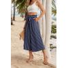 imageIWOLLENCE Women Flowy Loose Wide Leg Pant Summer Beach Casual Trousers high Waist Adjustable Knot Business Work Casual PantsBlue Dashed Line