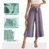 imageIWOLLENCE Women Flowy Loose Wide Leg Pant Summer Beach Casual Trousers high Waist Adjustable Knot Business Work Casual PantsBohemia Rhomboid
