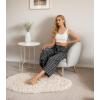 imageIWOLLENCE Women Flowy Loose Wide Leg Pant Summer Beach Casual Trousers high Waist Adjustable Knot Business Work Casual PantsBohemian Stripes