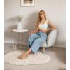 imageIWOLLENCE Women Flowy Loose Wide Leg Pant Summer Beach Casual Trousers high Waist Adjustable Knot Business Work Casual PantsHaze Blue