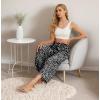 imageIWOLLENCE Women Flowy Loose Wide Leg Pant Summer Beach Casual Trousers high Waist Adjustable Knot Business Work Casual PantsLd Black