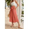 imageIWOLLENCE Women Flowy Loose Wide Leg Pant Summer Beach Casual Trousers high Waist Adjustable Knot Business Work Casual PantsOrange