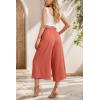 imageIWOLLENCE Women Flowy Loose Wide Leg Pant Summer Beach Casual Trousers high Waist Adjustable Knot Business Work Casual PantsOrange