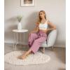 imageIWOLLENCE Women Flowy Loose Wide Leg Pant Summer Beach Casual Trousers high Waist Adjustable Knot Business Work Casual PantsPink