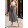 imageIWOLLENCE Women Flowy Loose Wide Leg Pant Summer Beach Casual Trousers high Waist Adjustable Knot Business Work Casual PantsSmoky Gray