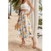 imageIWOLLENCE Women Flowy Loose Wide Leg Pant Summer Beach Casual Trousers high Waist Adjustable Knot Business Work Casual PantsWhite Ink Daffodil