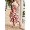 imageIWOLLENCE Women Flowy Loose Wide Leg Pant Summer Beach Casual Trousers high Waist Adjustable Knot Business Work Casual PantsWhite Maple