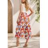imageIWOLLENCE Women Flowy Loose Wide Leg Pant Summer Beach Casual Trousers high Waist Adjustable Knot Business Work Casual PantsWhite Maple