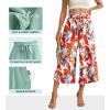 imageIWOLLENCE Women Flowy Loose Wide Leg Pant Summer Beach Casual Trousers high Waist Adjustable Knot Business Work Casual PantsWhite Maple