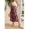 imageIWOLLENCE Women Flowy Loose Wide Leg Pant Summer Beach Casual Trousers high Waist Adjustable Knot Business Work Casual PantsWine Red Rectangle