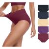 imageIWOLLENCE Womens Cotton Postpartum Underwear High Waisted Full Coverage Panties Plus Size ampamp RegularMulticolor5packa2