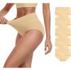 imageIWOLLENCE Womens Cotton Postpartum Underwear High Waisted Full Coverage Panties Plus Size ampamp RegularNude5pack