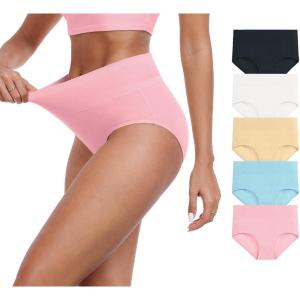 imageIWOLLENCE Womens Cotton Postpartum Underwear High Waisted Full Coverage Panties Plus Size ampamp RegularMulticolor5packa1