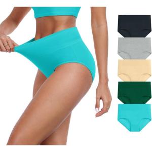 imageIWOLLENCE Womens Cotton Postpartum Underwear High Waisted Full Coverage Panties Plus Size ampamp RegularMulticolor5packa3