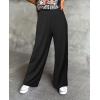 imageIWOLLENCE Womens Casual Loose Checkered Wide Leg Pants High Waist Straight Lounge Y2K Gingham Trousers SummerCblack