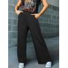 imageIWOLLENCE Womens Casual Loose Checkered Wide Leg Pants High Waist Straight Lounge Y2K Gingham Trousers SummerCblack