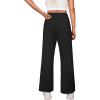 imageIWOLLENCE Womens Casual Loose Checkered Wide Leg Pants High Waist Straight Lounge Y2K Gingham Trousers SummerCblack