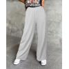 imageIWOLLENCE Womens Casual Loose Checkered Wide Leg Pants High Waist Straight Lounge Y2K Gingham Trousers SummerCgrey