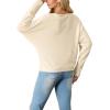 imageIWOLLENCE Womens Loose Long Batwing Sleeve Shirt Tops Knitted Off The Shoulder Lightweight Fall BlousesC Apricot