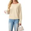 imageIWOLLENCE Womens Loose Long Batwing Sleeve Shirt Tops Knitted Off The Shoulder Lightweight Fall BlousesC Apricot