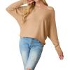 imageIWOLLENCE Womens Loose Long Batwing Sleeve Shirt Tops Knitted Off The Shoulder Lightweight Fall BlousesC Apricot Yellow